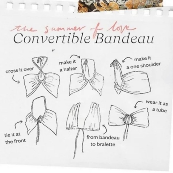 Free People  Summer Love Convertible Bandeau Bra In cream floral NWOT  $78. - Picture 6 of 6